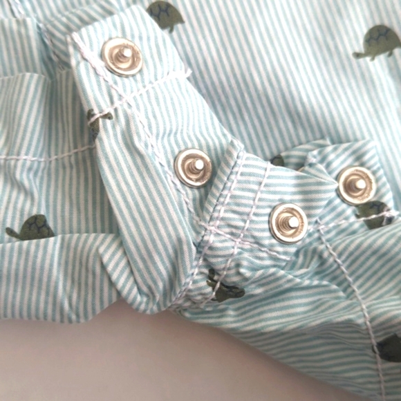 Just One Your By Carter's Pin Stripe Turtle Embroidered Shorts Overalls 6M‎ - Picture 4 of 7